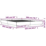 vidaXL Cadre de lit avec lumières LED gris béton 160x200 cm