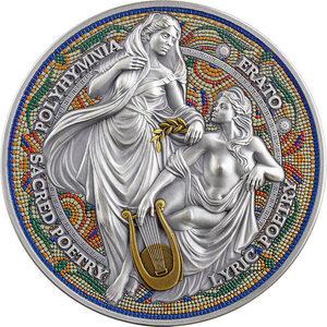Monnaie ERATO AND POLYHYMNIA The Nine Muses 2 Oz Argent 2000 Francs Cameroon 2026