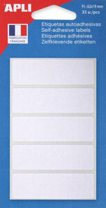 Pochette 35 Étiquettes Blanche 62X19