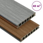 vidaXL Panneaux de terrasse et accessoires WPC Marron/gris 40 m² 2 2 m