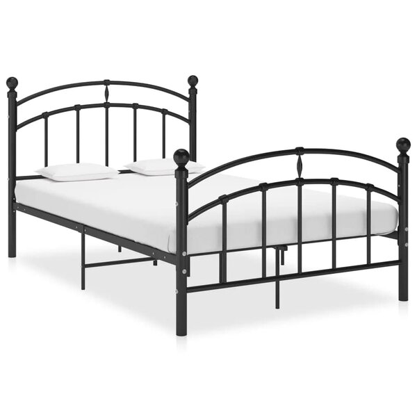 vidaXL Cadre de lit sans matelas noir métal 120x200 cm