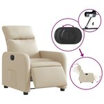 vidaXL Fauteuil inclinable électrique Crème Tissu