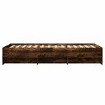 vidaXL Cadre de lit sans matelas chêne fumé 90x190cm bois d'ingénierie