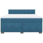 vidaXL Sommier à lattes de lit et matelas bleu 180x200 cm velours