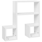 vidaXL Étagères murales 2Pièces blanc brillant 50x15x50cm bois ingénierie