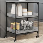vidaXL Chariot de cuisine sonoma gris 60x41x80 5 cm bois d'ingénierie