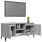 vidaXL Meuble TV avec pieds en métal Sonoma gris 103 5x35x50 cm