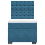 vidaXL Sommier à lattes de lit avec matelas bleu 90x200 cm velours