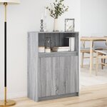 vidaXL Buffet avec LED sonoma gris 72x34x100 cm bois d'ingénierie
