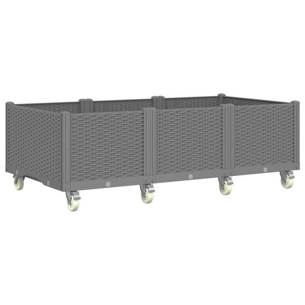 vidaXL Jardinière à roulettes gris clair 150x80x54 cm PP