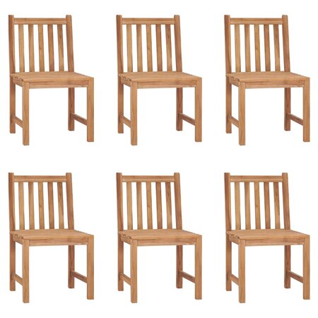 vidaXL Chaises de jardin 6 Pièces Bois de teck solide