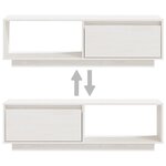 vidaXL Meuble TV Blanc 110x30x33 5 cm Bois de pin massif