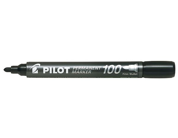 Marqueur permanent 100, pointe ogive, noir PILOT