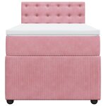 vidaXL Sommier à lattes de lit avec matelas Rose 90x190 cm Velours