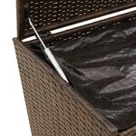 vidaXL Boîte de rangement de jardin et roues marron 190L poly rotin