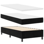 Lit Box Spring vidaXL avec Matelas Noir Simple en Velours