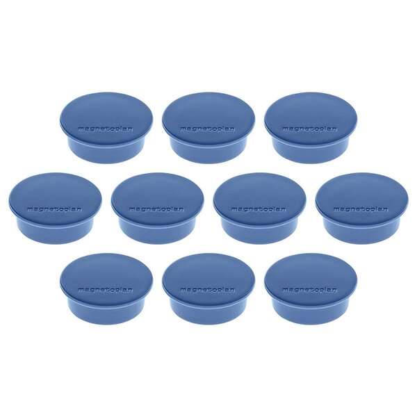 Lot de 10 Aimants Discofix rond 'color' D 40 mm x H 13 mm Bleu foncé MAGNÉTOPLAN
