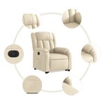 vidaXL Fauteuil inclinable électrique crème tissu