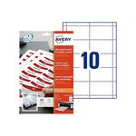Boite de 200 bristols microperforés 190/m² en planche A4 pour badges 5,4x9 cm AVERY ZWECKFORM