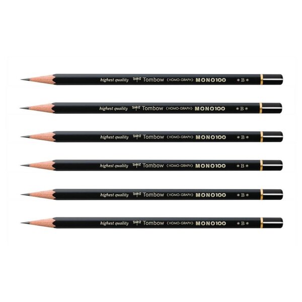 Crayon Graphite Haute Qualité MONO 100 B x 6 TOMBOW