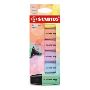 Surligneur BOSS MINI Pastel étui carton de 6 STABILO