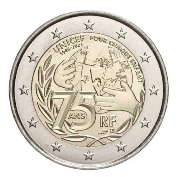2 euros commémorative France 2021 - UNICEF.