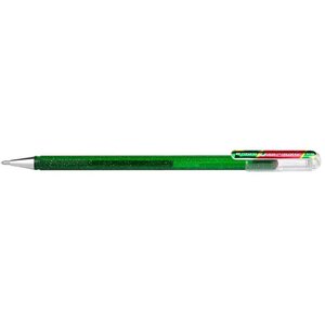 Stylo roller gel hybrid dual metallic glitter pointe moyenne vert x 12 pentel