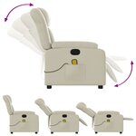 vidaXL Fauteuil de massage inclinable électrique crème similicuir