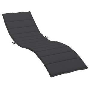 vidaXL Coussin de chaise longue noir 200x50x3 cm tissu oxford