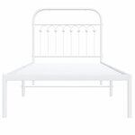 vidaXL Cadre de lit métal avec tête de lit blanc 90x200 cm