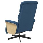 vidaXL Fauteuil inclinable avec repose-pieds bleu tissu