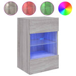 vidaXL Meuble TV mural avec lumières LED sonoma gris 40x30x60 5 cm