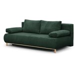 Banquette convertible 3 places MIKA - Velours côtelé Vert foret - Coffre de rangement - 192 x 84 x 93 cm