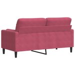 vidaXL Canapé 2 places avec oreillers bordeaux 140 cm velours