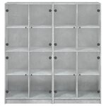 vidaXL Bibliothèque avec portes gris béton 136x37x142 cm