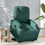 vidaXL Fauteuil inclinable vert foncé tissu