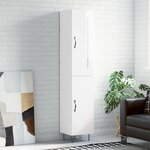 vidaXL Buffet haut Blanc brillant 34 5x34x180 cm Bois d'ingénierie