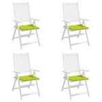 vidaXL Coussins de chaise de jardin lot de 4 vert vif 40x40x3 cm