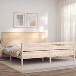 vidaXL Cadre de lit avec tête de lit 200x200 cm bois massif
