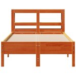 vidaXL Cadre de lit sans matelas cire marron 120x190cm bois pin massif