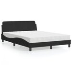 vidaXL Lit avec matelas noir 120x200 cm velours