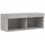 vidaXL Meuble TV avec lumières LED gris béton 80x30x30 cm