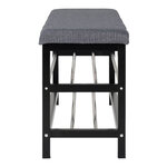 Banc gris 2 étages à pieds noirs 100 x 34 x 50 cm