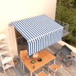 vidaXL Auvent rétractable automatique avec store 3x2 5 m Bleu et blanc
