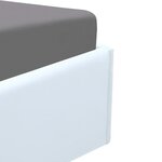 Lit adulte 140 x 190 cm avec Coffre de rangement - Simili Blanc