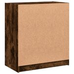 vidaXL Armoire latérale avec portes en verre chêne fumé 68x37x75 5 cm
