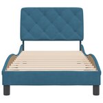 vidaXL Cadre de lit avec tête de lit bleu 90x190 cm velours