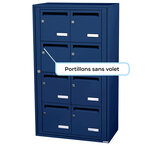 Bloc collectif leabox.com  2x4  grade 3  simple face  Intérieur  fixation murale  Bleu Saphir RAL 5003 finition brillante