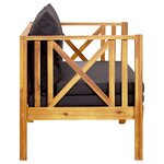 vidaXL Banc de jardin 2 places et coussins 122 cm Bois d'acacia massif