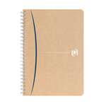 Cahier recyclé spirale oxford touareg a5 14 8 x 21 cm - petits carreaux - 180 pages - lot de 5 - kraft brun